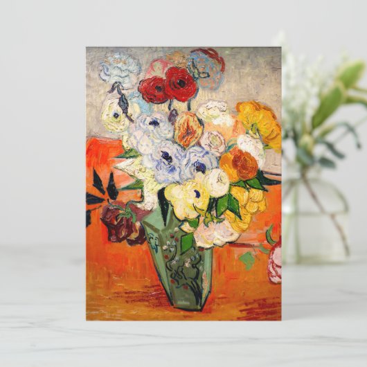 Van Gogh Rozen en Anemones Kaart (Staand voorkant)