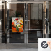 Van Gogh Rozen en Anemones Raamsticker (Kantoordeur)