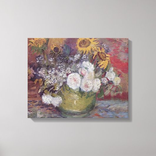  Van Gogh Rozen en zonnebloemen Canvas Afdruk (Voorkant)