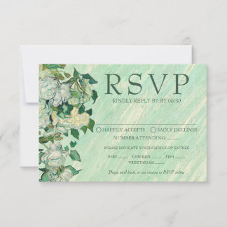 Van Gogh Rozen Huwelijk Reactiekaart RSVP Kaartje