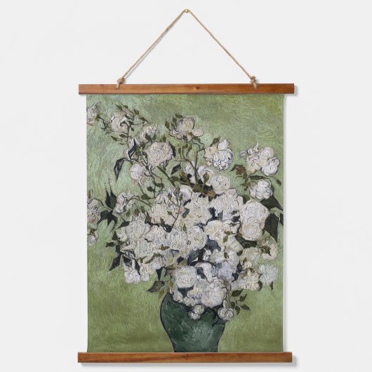  Van Gogh Rozen in een Vase Hangend Wandkleed (Voorkant)
