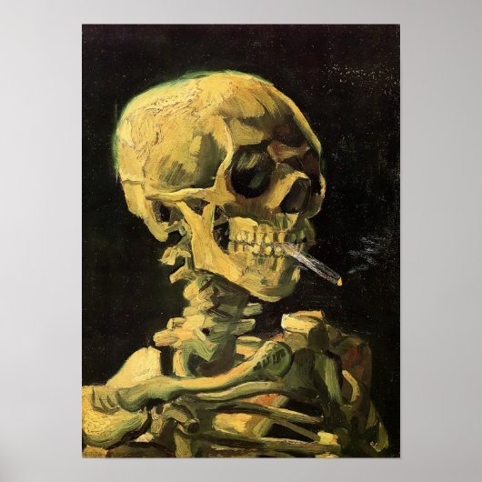 Van Gogh - schedel met brandende sigaretten Poster (Voorkant)