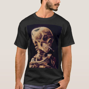 van gogh - schedel met een brandende sigaret t-shirt