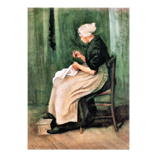 Van Gogh. Scheveningse Vrouw Naait, Foto Afdruk
