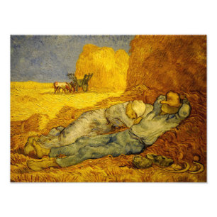 Van Gogh schilderen van Noon Rest van het Werk Foto Afdruk