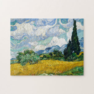 Van Gogh schilderende kunst Wheat Field Cypresse Legpuzzel