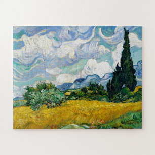 Van Gogh schilderende kunst  Wheat Field Cypresse Legpuzzel
