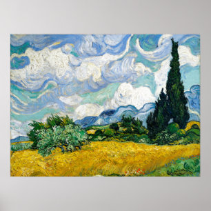 Van Gogh schilderende kunst Wheat Field Cypresse Poster