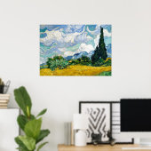 Van Gogh schilderende kunst  Wheat Field Cypresse Poster (Thuiskantoor)