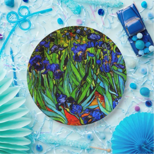 Van Gogh schilderij, Irises, Papieren Bordje (Feest)