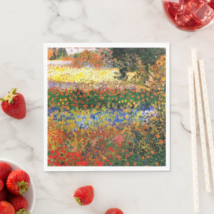 Van Gogh - schilderij van bloementuin, Servet