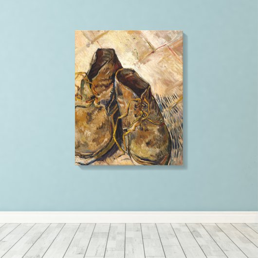 Van Gogh "Schoenen" Canvasprint Canvas Afdruk (Insitu (Houten vloer))
