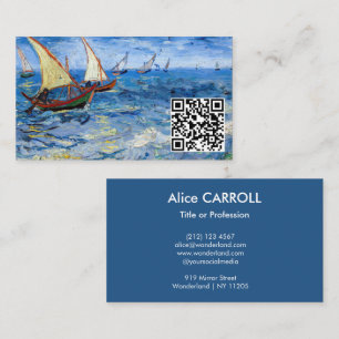 Van Gogh - Seascape bij Saintes-Maries - QR-code Visitekaartje