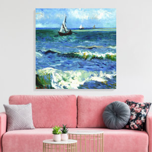 Van Gogh - Seascape Canvas Afdruk