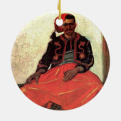 Van Gogh, Seated Zouave, -impressionisme Art Keramisch Ornament (Achterkant)