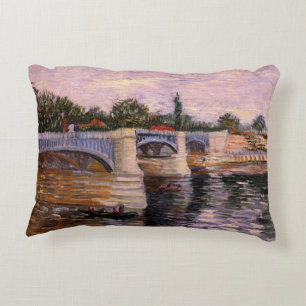 Van Gogh Seine Rivier met Pont del Grande Jette Decoratief Kussen