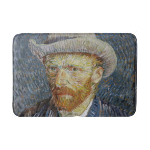 Van Gogh Self Portrait Grey Felt Pet schilderkunst Badmat