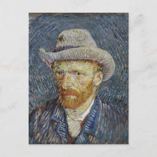 Van Gogh Self Portrait Grey Felt Pet schilderkunst Briefkaart (Voorkant)