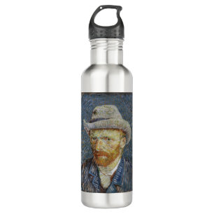 Van Gogh Self Portrait Grey Felt Pet schilderkunst Waterfles