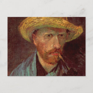 Van Gogh Self Portret met Pet en pijp Briefkaart