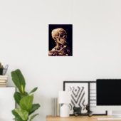 Van Gogh Skeleton Schilderend Poster (Thuiskantoor)