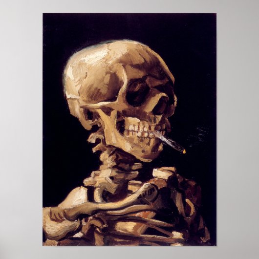 Van Gogh Skeleton Schilderend Poster (Voorkant)
