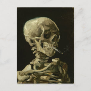 Van Gogh Skull met brandende sigaretten Briefkaart