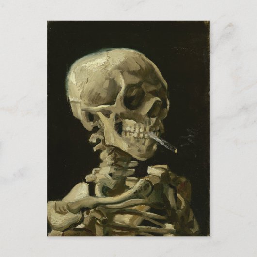 Van Gogh Skull met brandende sigaretten Briefkaart (Voorkant)
