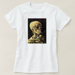 Van Gogh Skull met Burning Cigarette T-shirt