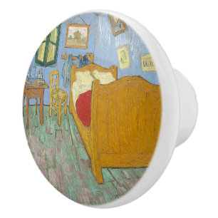 Van Gogh Slaapkamer in Arles - Klassiek Geel & Bla Keramische Knop