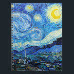 Van Gogh Starry Carnet d'écriture d'art nocturne<br><div class="desc">Ce journal d'écriture en spirale de Van Gogh Peinture présente la peinture de paysage de nuit impressionnisme de Vincent Van Gogh "La nuit étoilée" (1889). 'La Nuit étoilée' est l'une des peintures à l'huile les plus prolifiques réalisées par le peintre post-impressionniste néerlandais Vincent van Gogh. Ce journal de composition de...</div>