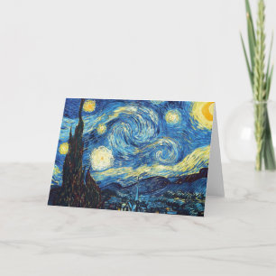Van Gogh Starry Carte de voeux pliée de nuit
