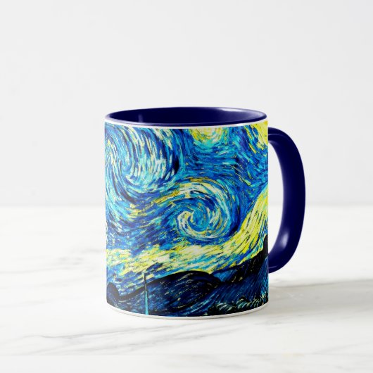 Van Gogh - Starry Night, célèbre peinture Mug (Devant droit)