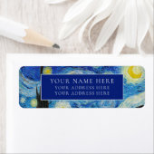 VAN GOGH "STARRY NIGHT" ÉTIQUETTE D'ADRESSE DE RET (En situation)