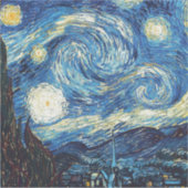Van Gogh - Starry Night Sticker (Voorkant)