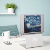 Van Gogh - Starry Night Sticker (Laptop op bureau)