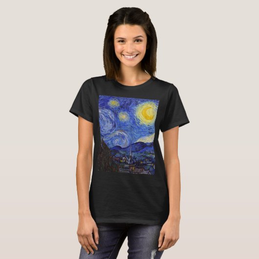 van Gogh ,“ “ ”Starry night ” T-shirt (Voorkant volledig)