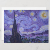 Van Gogh Starry Nuit Violet Art Imprimer Carte Pla (Devant / Derrière)