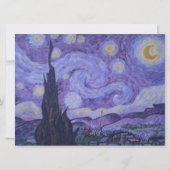 Van Gogh Starry Nuit Violet Art Imprimer Carte Pla (Devant)
