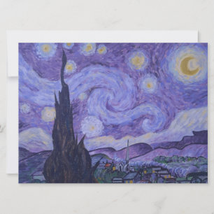 Van Gogh Starry Nuit Violet Art Imprimer Carte Pla