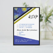 Van Gogh Starry Style de nuit RSVP mariage (Debout devant)