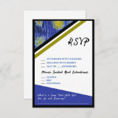 Van Gogh Starry Style de nuit RSVP mariage (Devant / Derrière)