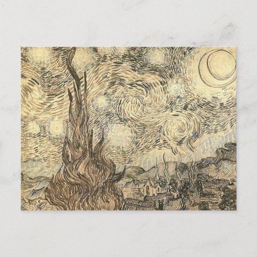 van gogh sternachttekening briefkaart (Voorkant)