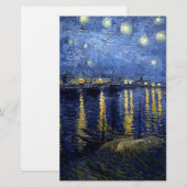 Van Gogh Sterrennacht aan de Rhône Briefpapier (Voorkant / Achterkant)