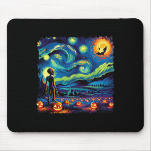 Van Gogh Sterrennacht Alien Man Halloween Herfst P Muismat