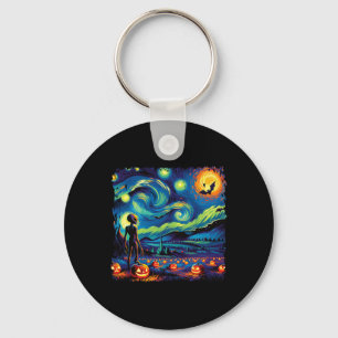 Van Gogh Sterrennacht Alien Man Halloween Herfst P Sleutelhanger