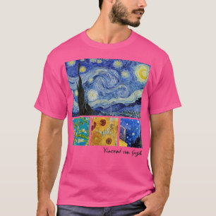 Van Gogh Sterrennacht, Almond Blossom, Zonnebloeme T-shirt