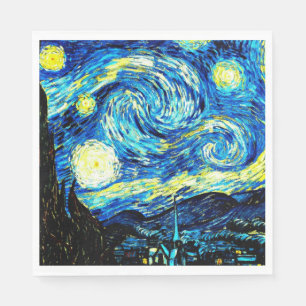 Van Gogh - Sterrennacht, beroemd schilderij Napkin Servet