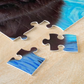 Van Gogh Sterrennacht Black Cat Legpuzzel (Zijkant)