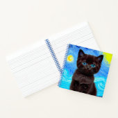Van Gogh Sterrennacht Black Cat Notitieboek (Binnen)